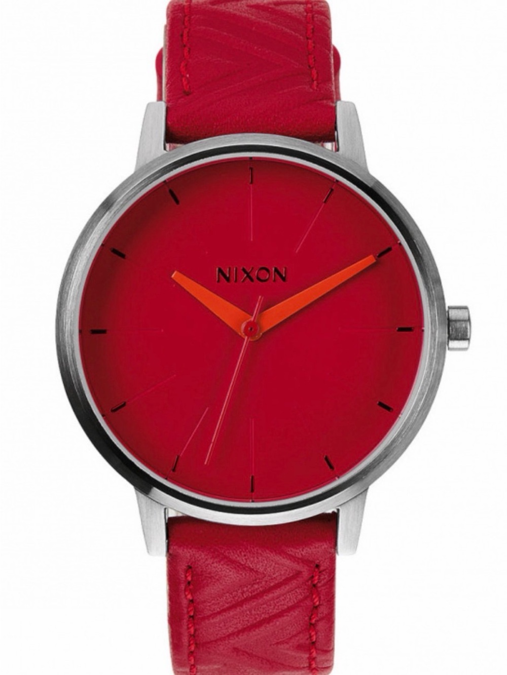 Nixon Red Dial Watch with Orange Hands
